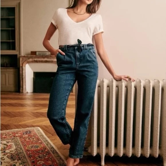 Sezane Manu Trousers Denim - Size 40 - Picture 1 of 1